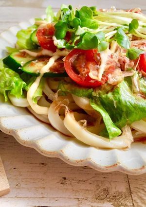 A picture of Chilled Salad Udon (Ready in 5 Minutes for Hot Days).