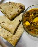 Ragi Matar Roti with a hint of Kasoori Methi