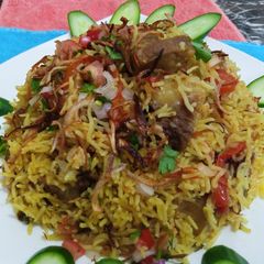 A picture of Rangeen Pulao.