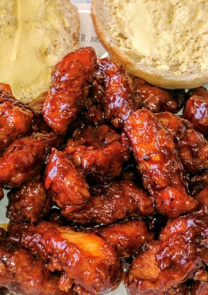 A picture of Sticky BBQ Crispy Chicken.