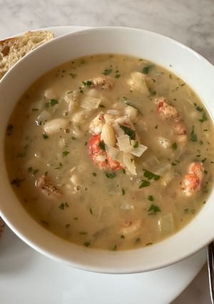 A picture of Lemony Shrimp and Bean Stew.