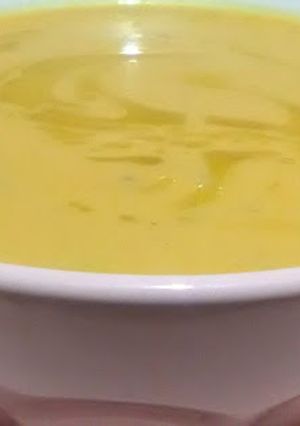 Una foto de Crema de calabaza y puerro