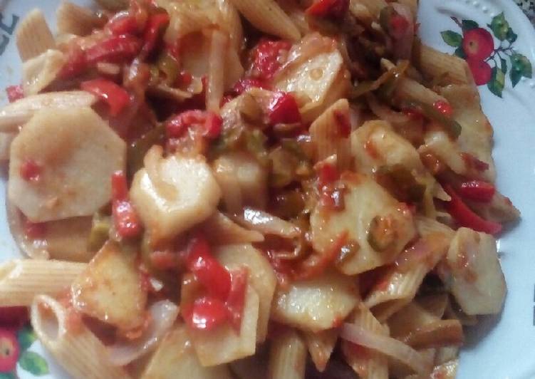 Simple Way to Make Quick Fried spicy macaroni with Irish
