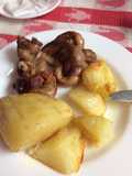 Chunchules con papas asadas en la freidora de aire clean