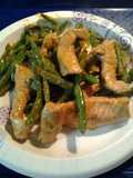 Green Beans and Marinated Pork Strips