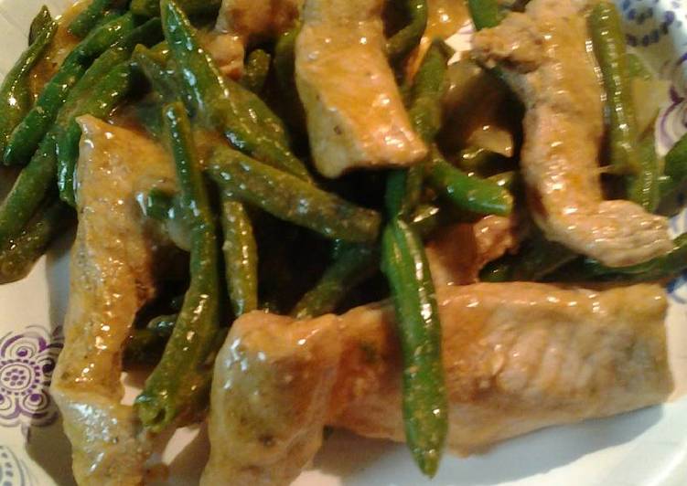 Steps to Prepare Award-winning Green Beans and Marinated Pork Strips