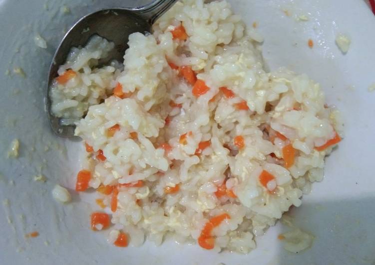 Nasi tim 11month wortel telur