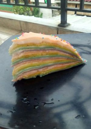 Foto resep Mille crepes rainbow