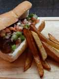 Choripanes a la parrilla con papas fritas 🔥