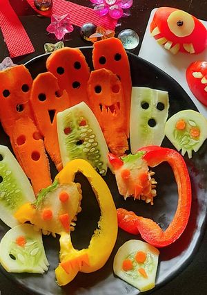 A picture of Spooky Veggie Salad.