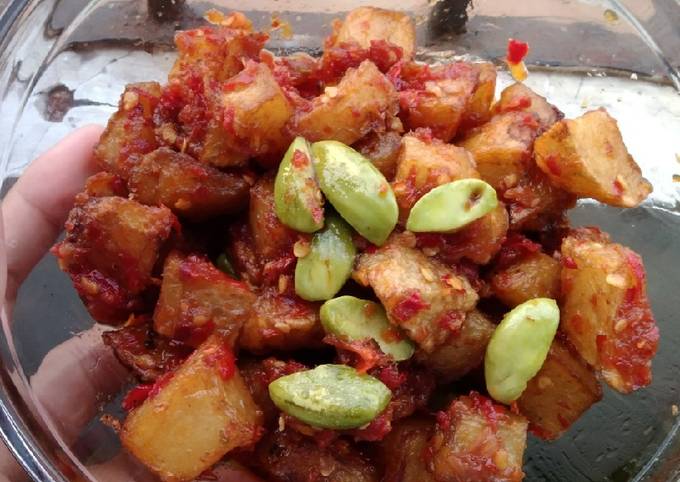 Resep 94. Kentang Goreng Sambal Seruit, Lezat Sekali