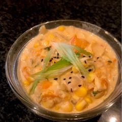 A picture of Haddock & Corn Chowder.