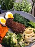 Healthy Diet Food: Steak Tenderloin with Egg and Vegetables