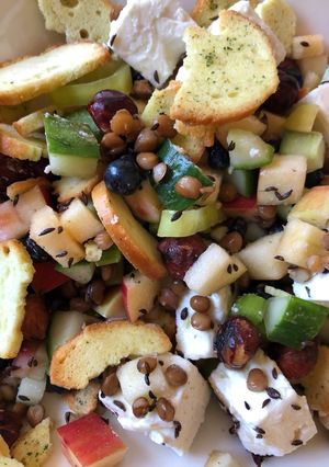 A picture of Blueberry, lentils and feta Salad.