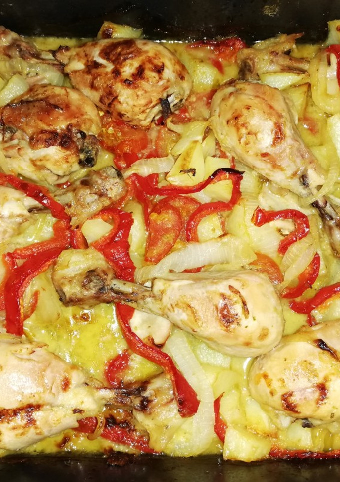 Una foto de Pollo al horno
