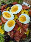 Egg, Bell Pepper, and Tomato Vegetable Salad