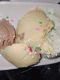 Mango chocolate and vanilla ice cream