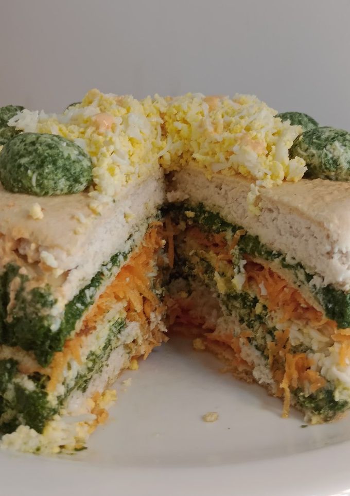 Una foto de 🍽️Torre de panqueques, salada