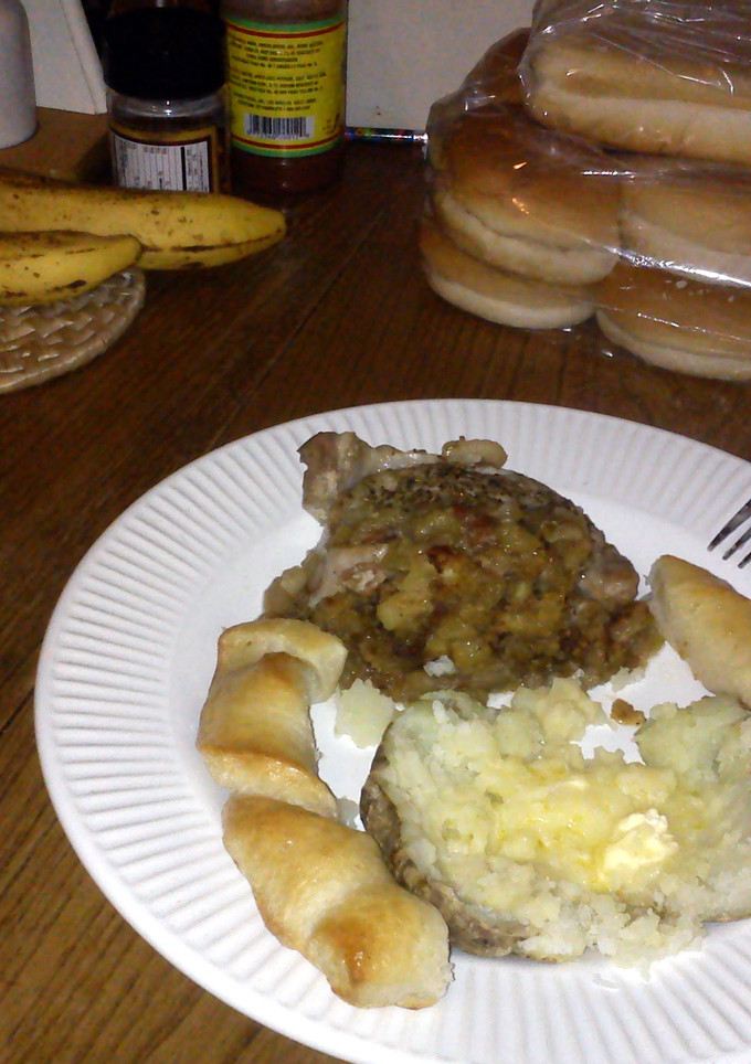 A picture of Apple Stuffed Pork Chops.