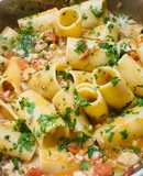 Paccheri tészta halas raguval