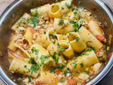 Paccheri tészta halas raguval