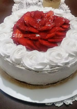 Une photo de Gâteau au glaçage mascarpone