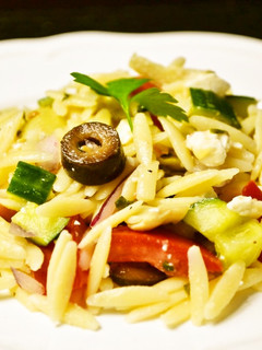 A picture of Vegetable-Packed Orzo Pasta Salad.