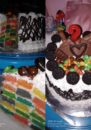 Foto resep Rainbow checkerboard cake