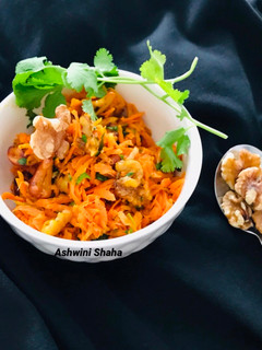 A picture of Bombay walnut Carrot Salad with cashews.