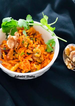 A picture of Bombay walnut Carrot Salad with cashews.
