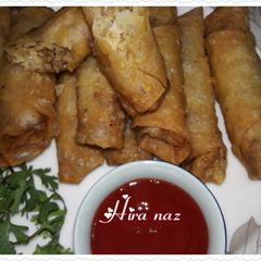 A picture of Chinese Beef Spring Rolls.