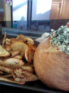A picture of Spinach Dip and Pita Toasts.