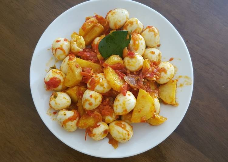 Balado telur puyuh kentang