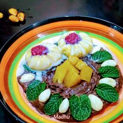 Chocolate Hummus with Umm Ali A picture of Chocolate Hummus with Umm Ali.