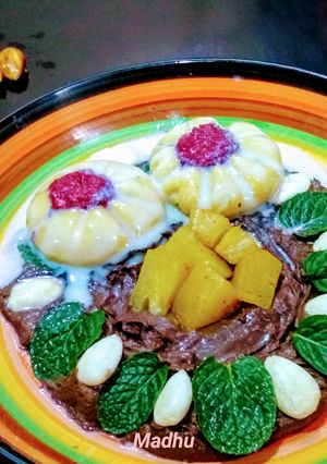 A picture of Chocolate Hummus with Umm Ali.