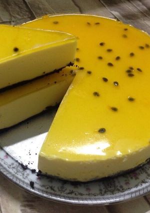 Hình của món Cheese cake chanh dây.