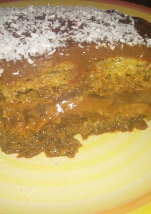 Una foto de Postre de chocolate y vainillas