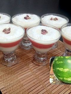 صورة لوصفة كاسترد البطيخ الأحمر والحليب