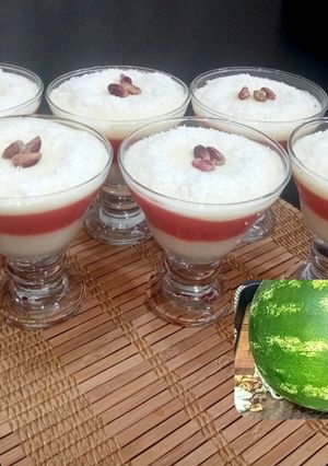 صورة لوصفة كاسترد البطيخ الأحمر والحليب