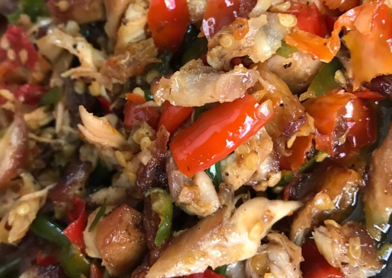 Ayam suwir sambel korek