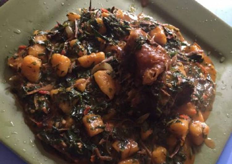 Steps to Make Perfect Plantain porriage with ugba and meat