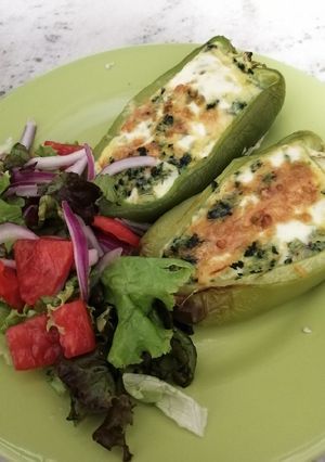 Una foto de Morrones rellenos light