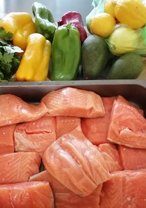 Una foto de Ceviche de salmón