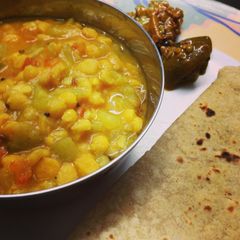 A picture of Ghiya/Lauki with Chana Daal post a Thailand Trip.