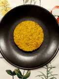 Risotto allo zafferano con brodo di grass fed