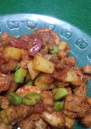 Foto resep Udang Pete Bumbu Merah