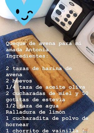 Una foto de Quequito de avena sin lacteos