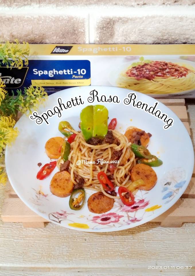 Spaghetti Rendang Resep Spaghetti Rasa Rendang oleh Lanjarsih/Mama Fifian ...