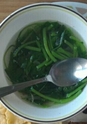 A picture of Spinach clear soup.