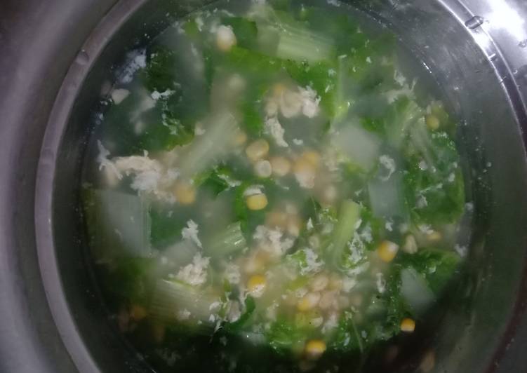 "Soup sawi kriting jagung"😋😘👍